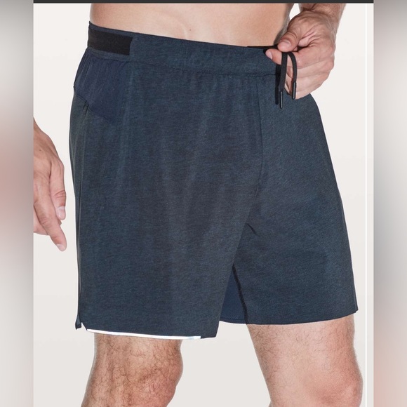 Lululemon Surge Short *6" Updated/XS
Heathered Texture Printed Iron Blue Navy - Picture 2 of 8